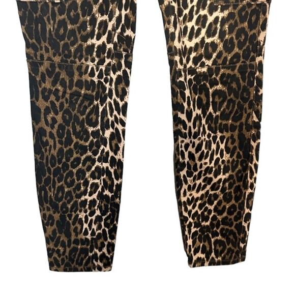 Ashley Mason Tan & Black Leopard Animal Print Cargo Skinny Pants Women Sz 5/27 - Picture 4 of 13